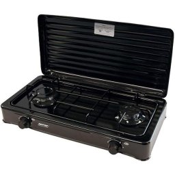 Plita de exterior MPM SMILE-KN-02/1KB, 2 Arzatoare, Negru
