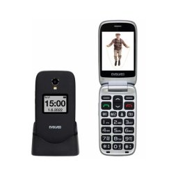 Telefon mobil rabatabil Evolveo EasyPhone FS, 2, 8", pentru seniori, suport de incarcare, Negru