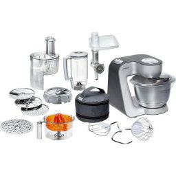 Robot de bucatarie Bosch MUM58364, 1000 W, Bol 3.9 l, blender, masina de tocat, cube cutter, 7 viteze, 3D PlanetaryMixing, argintiu