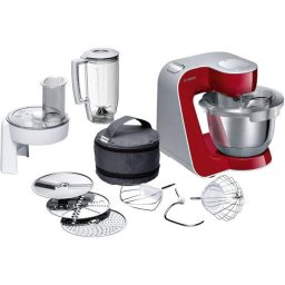 Robot de bucatarie Bosch MUM58720, 1000 W, Bol Inox 3.9 l, blender 1.25 l, 7 viteze+impulse, mixare planetara 3D, rosu