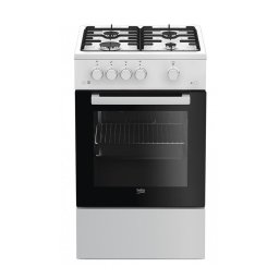 Aragaz Beko FSG52020FW, Gaz, 4 Arzatoare, 60 l, Aprindere electrica, 50 cm, Alb