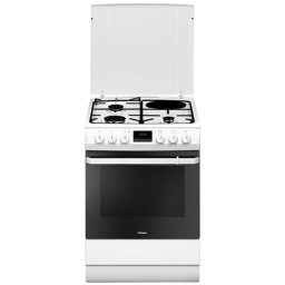 Aragaz Hansa FCMW68209, 3 arzatoare/ 1 zona de gatire, Mixt , Grill, Rotisor, Timer, Clasa A, 60 cm, Alb