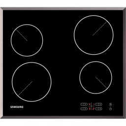 Plita incorporabila Samsung C61R2AAST/BOL, Vitroceramica, Touch, LED, Child Lock, Rama inox, 51 cm, Sticla neagra