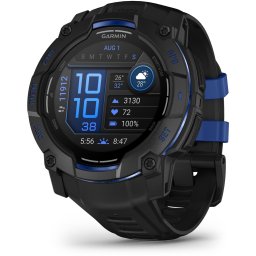 Ceas Inteligent Garmin Instinct 3, 50mm, AMOLED, GPS, silicon, Negru-Bolt Albastru