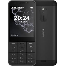 Telefon mobil Nokia 230 (2024), Dual SIM, display 2.8 inch, spate metalic, baterie 1450 mAh, USB Type-C, Negru