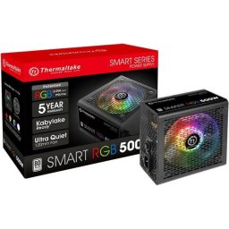Sursa alimentare Thermaltake Smart RGB, 500 W, 80 Plus, 230V EU, ATX 12V 2.3, Negru