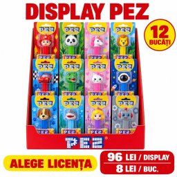 Display PEZ cu dispenser și 2 rezerve – 12 bucăți, licență la alegere
