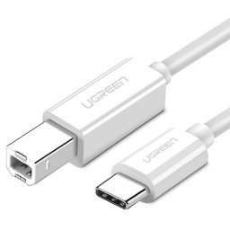 CABLU USB Ugreen pt. imprimanta, "US241" USB Type-C (T) la USB 2.0 Type-B (T), 1.5m, alb, "40417" (timbru verde 0.08 lei) - 6957303844173