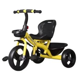 Tricicleta copii 2-6 ani cu sezut reglabil, NBW, roti sport din spuma EVA si cosuri de depozitare, Galben