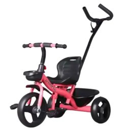 Tricicleta copii 2-6 ani cu maner parental detasabil, NBW, roti sport in 3 spite, Roz