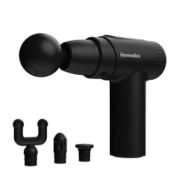 Pistol de masaj 6 viteze, 4 capete masaj, USB-C, portabil, 2800 RPM, Negru