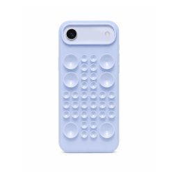 Husa cu Ventuze, Flippy, Compatibila iPhone 17 Air, din Silicon, Interior Microfibra, Albastru Gri