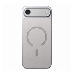 Carcasa Magnetica Mata, Flippy, Compatibila iPhone 17 Air, din TPU/PC si Piele Ecologica, Argintiu