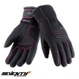 Manusi moto Seventy Degrees SD-C29 - dama, impermeabile, negru/roz