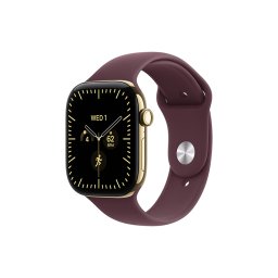 Apple Watch S12 Cellular 42mm Radiant Gold Titanium Case with Burgundy Sport Band - M/L