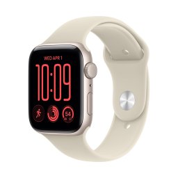 Apple Watch SE3 v2 GPS 44mm Starlight Aluminium Case with Sand Sport Band - S/M