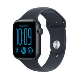 Apple Watch SE3 v2 GPS 44mm Midnight Aluminium Case with Navy Blue Sport Band - S/M