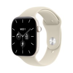 Apple Watch S12 Cellular 46mm Pearl White Ceramic Case with Sand Sport Band - S/M