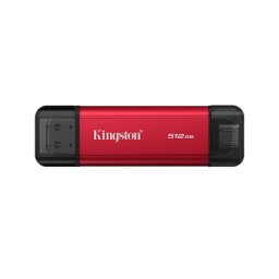 SSD portabil KINGSTON Dual Portable Solid, 512GB, USB-A/USB-C, Black-Red