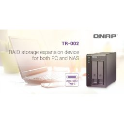 EXPANSION NAS QNAP, HDD x 2, capacitate maxima 16 TB, porturi USB Type C, "TR-002" (timbru verde 4 lei)
