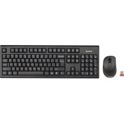 Kit TASTATURA si Mouse A4TECH, "GR-85+G3-630N", wireless, 104 taste format standard, mouse 1000dpi, 3/1 butoane, negru, "7100N" (timbru verde 0.8 lei)