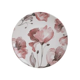 Set 6 farfurii desert, model floral, 20 cm