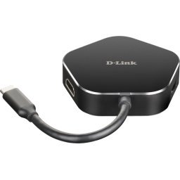 DOCKING STATION D-LINK, porturi USB 3.0 x 2, HDMI x 1, USB Type C x 1, conectare prin USB 3.0 Type C, cablu 11.5 cm, negru, "DUB-M420" (timbru verde 0.8 lei)