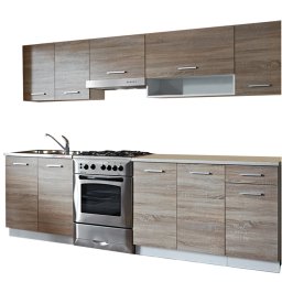 Mobilă de bucătărie, set de bază, stejar sonoma/alb, cyra new 2,5m