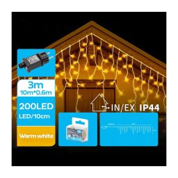 BRILAGI - Ghirlandă LED de exterior pentru Crăciun 200xLED/8 funcții 13x0,6m IP44 alb cald