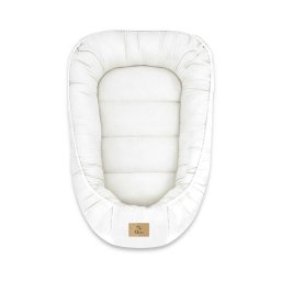 Cosulet bebelus, qmini, pentru dormit, baby nest 55 x 75 cm, husa 100% muselina dubla, material certificat oeko tex standard 100, cream