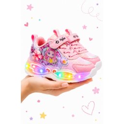 Adidasi pentru fetite, roz cu luminite LED