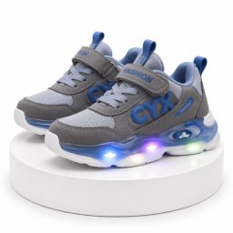 Adidasi gri cu luminite pentru baieti CYX