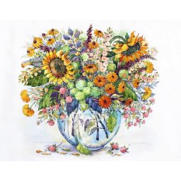 Set pictura pe numere, cu sasiu, Flori de Camp, 40x50 cm