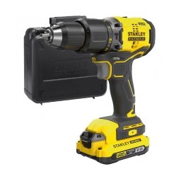 Stanley - SFMCD715D1K - Masina de gaurit si insurubat cu percutie cu 1 acumulator, Li-Ion, 18 V, 2 Ah, 60 Nm, motor fara perii, led iluminare, valiza plastic