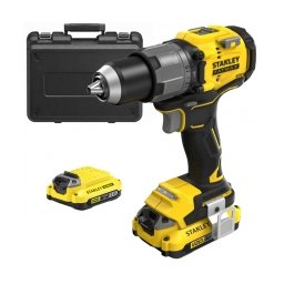 Stanley - SFMCD726D2K - Masina de gaurit si insurubat cu percutie cu 2 acumulatori si incarcator, Li-Ion, 18 V, 2 Ah, 80 Nm, motor fara perii, led iluminare, valiza plastic