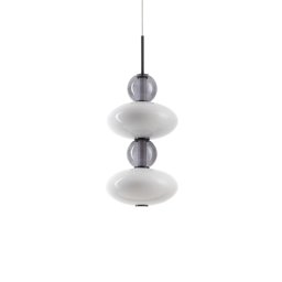 Pendul Lumiere 314167, LED 34W, D 28 cm, alb, sticlă