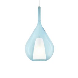 Pendul Kalique 359816, 1xE27 42W, D 28 cm, albastru, sticlă