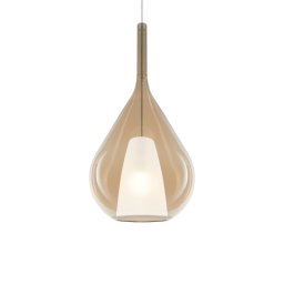 Pendul Kalique 359748, 1xE27 42W, D 28 cm, ambră, sticlă