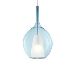 Pendul Kalique 359694, 1xE27 42W, D 28 cm, albastru, sticlă