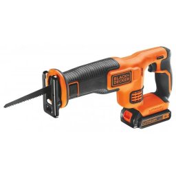 Fierastrau tip sabie Black+Decker, acumulator 18V, 1.5Ah, 400mA, incarcator, geanta textila - BDCR18