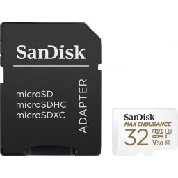 Card Memorie microSDHC SanDisk MAX Endurance, 32Gb, Clasa 10 / UHS-1 U3, Cu Adaptor SDSQQVR-032G-GN6IA