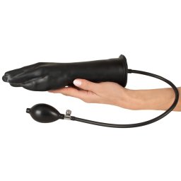 LateX Hand Pump Dildo Black