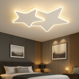 Lustra LED 41W cu telecomanda, model Stele, dimabila, alb, 3 nuante