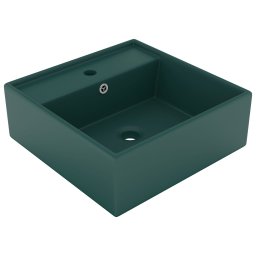 Chiuveta lux preaplin verde închis mat 41x41 cm ceramica patrat GartenMobel Dekor