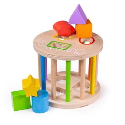 Jucarie educativa din lemn sortator forme si culori pentru copii 1+
