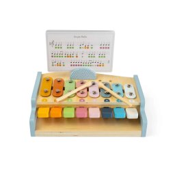 Xilofon cu pian din lemn pentru copii, 18 luni+, cu partituri