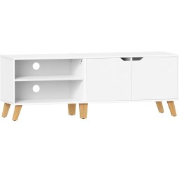 Comoda TV VASAGLE alba, pentru televizoare de pana la 65 inch, 140 cm