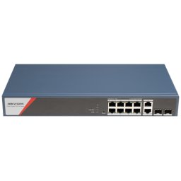 Switch PoE Gigabit Hikvision cu 8 porturi RJ45, 2 uplink RJ45, 2 SFP, managed