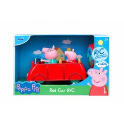Masinuta RC Peppa Pig rosie cu telecomanda si figurine, 2.4 GHz
