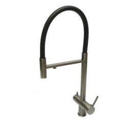 Baterie bucatarie Premium din cupru, pipa flexibila, gri grafit